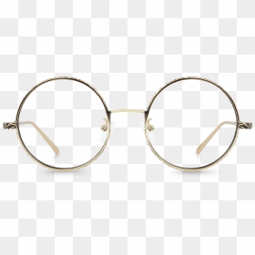 Circle Glasses Front View, HD Png Download - golden round png