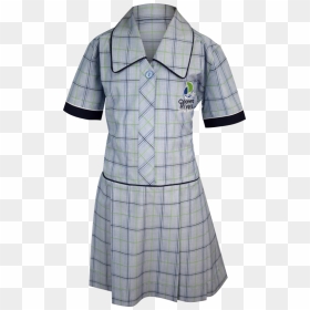 School Uniform Dress Front View - Plaid, HD Png Download - school dress png