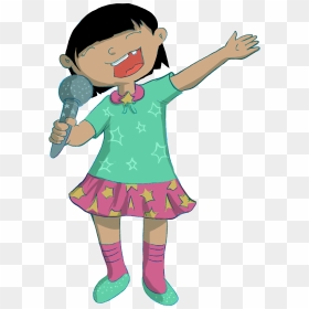 Child Singing Illustration - Cartoon, HD Png Download - singer clipart png