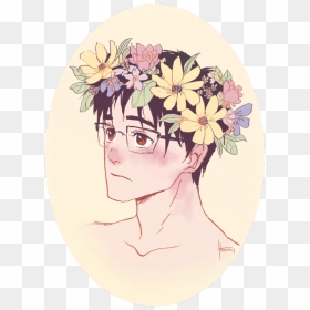 Draw A Flower Crown, HD Png Download - yuri katsuki png