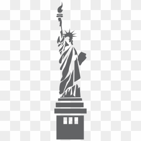 Liberty Drawing Stencil - Grey Statue Of Liberty, HD Png Download - estatua de la libertad png