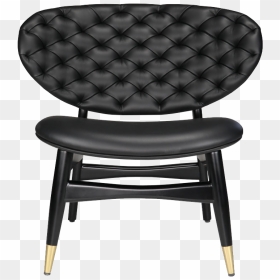 Modern Black Leather Office Chair With Tufted Back, HD Png Download - chair front view png