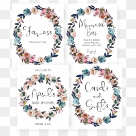 Floral Wreath Baby Shower Decorations Printables By - Body Jewelry, HD Png Download - baby shower banner png