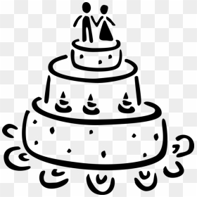 Vector Illustration Of Multi-tiered Wedding Cake Traditional - Wedding Cake Logo Vector, HD Png Download - bolo png