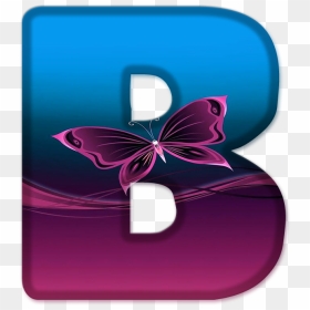 Letra B Com Borboleta Png, Transparent Png - borboletas png