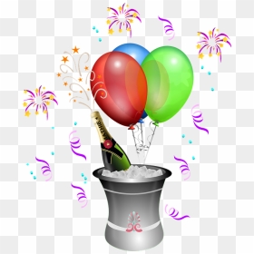 Champagne Celebration Clipart, HD Png Download - confeti globos png