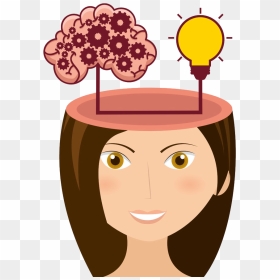 Cerebrum Icon Cartoon Beauty Thinking Image Transprent - Thinking Cartoon Transparent Background, HD Png Download - cerebro png