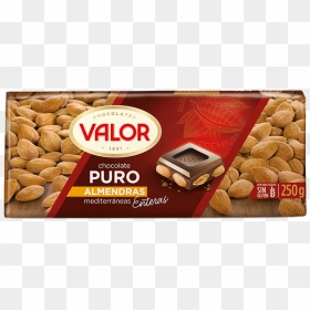 Chocolate Puro Con Almendras Mediterráneas - Valor Dark Chocolate With Almonds, HD Png Download - chocolate derretido png