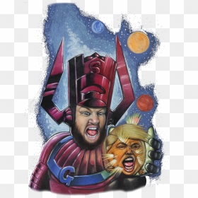 Galactus Destroys Planet Trump Womens Longsleeve Shirt - Illustration, HD Png Download - galactus png