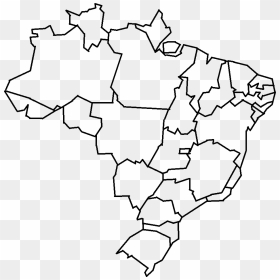 Brazil Map United Globe States Blank Clipart - Blank States Of Brazil, HD Png Download - mapa png