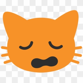 Weary Cat Emoji Android , Png Download - Smiling Cat Emoji Android, Transparent Png - android emoji png