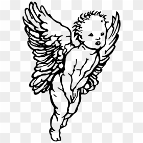 Angel Cherub Drawing Simple , Png Download - Angel Png Black And White, Transparent Png - cherub png