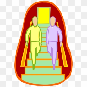 Walking Down Flight Of Stairs Image Illustration - Illustration, HD Png Download - stairway png