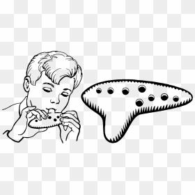 Line Art,eye,jaw - Ocarina Clipart, HD Png Download - ocarina of time png