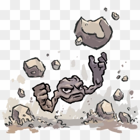 Geodude Used Rock Throw By Shamsnelson - Throwing Rock Cartoon, HD Png Download - geodude png