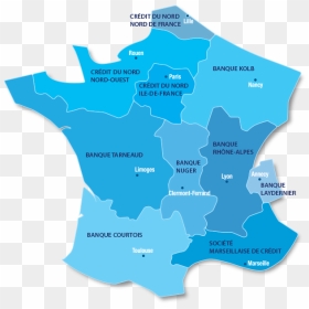 Carte Du Réseau Crédit Du Nord - Atlas, HD Png Download - regions bank logo png