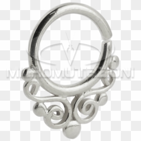 Silver, HD Png Download - septum ring png