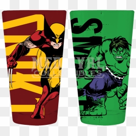 Marvel Wolverine And Hulk Pint Set - Hulk, HD Png Download - wolverine comic png