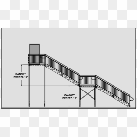 Ada And Ibc Compliant Stairs Must Have An Intermediate - Ibc Stair Landing Requirements, HD Png Download - stairway png