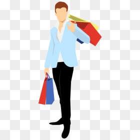 Shopping Man Vector Png Clipart , Png Download - Men Fashion Vector Png, Transparent Png - man vector png
