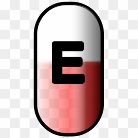 Free Capsule Half Transparent Free White Red E Pill - Pill Outline, HD Png Download - pill capsule png
