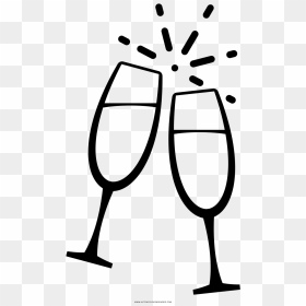 Champagne Flute Coloring Page - Clip Art Champagne Glasses, HD Png ...