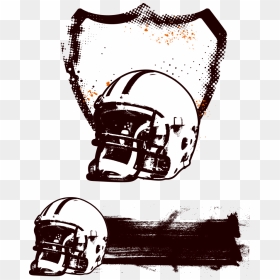 American Football Football Helmet Grunge Illustration - Grunge Football Helmet Vector, HD Png Download - grunge vector png