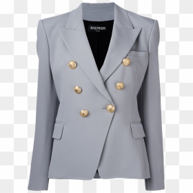 Women Double Breasted Blazer Png Image File - Veste Balmain Femme Grise, Transparent Png - png women