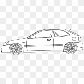 Easy Honda Civic Drawing, HD Png Download - honda civic png
