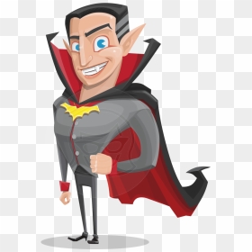 Funny Vampire Man Vector Cartoon Character - Vampire Collar Cartoon, HD Png Download - man vector png