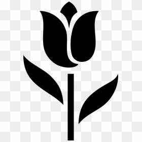 Monochrome Plant - Tulip Flower Clipart Black And White, HD Png Download - plant icon png
