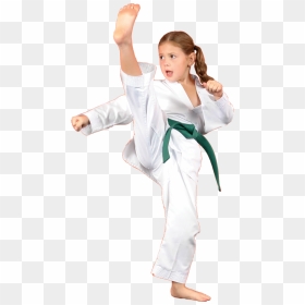 Kartate Kids Doing A High Kick - Taekwondo Kids Green Belt, HD Png Download - kick png