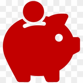 Red Clipart Piggy Bank, Red Piggy Bank Transparent - Red Piggy Bank Clip Art, HD Png Download - piggy bank icon png