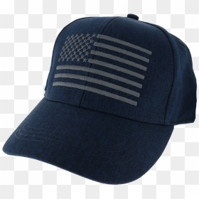 Navy Blue Cap Embroidered With Black Flag Icon - Baseball Cap, HD Png Download - us flag icon png