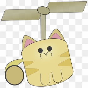 Cartoon Kitten With Propeller Clipart - Cartoon, HD Png Download - propeller png