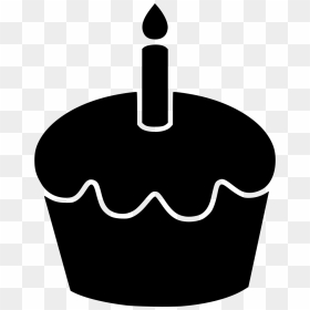 Cupcake Muffin Candle Cake Party Svg Png Icon Free - Cupcake With Candle Svg, Transparent Png - cake icon png