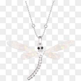Pendant Dragonfly Opal Acrylic Wings White - Necklace, HD Png Download - dragonfly wings png