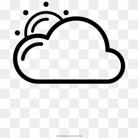 Partly Cloudy Clipart Coloring Page, Printable Partly - Line Art, HD Png Download - book page png