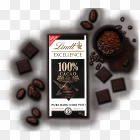Lindt Excellence 100% Cacao - Lindt Excellence, HD Png Download - cocoa png