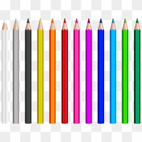 Pencils Clipart Banner Black And White Stock Colored, HD Png Download - black pencil png