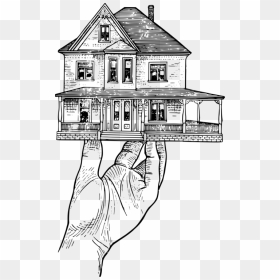 Line Art,monochrome,angle - Png House Hand Clipart, Transparent Png - the white house png