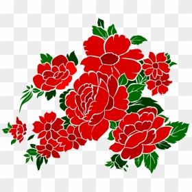 Vintage Flowers Rose 4 - Wedding Red Flower Vector, HD Png Download - flowers vintage vector png