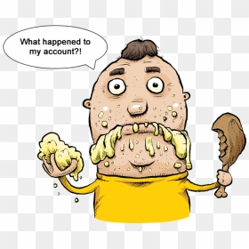 Bob Gets A Margin Call - Man Eating Food Cartoon, HD Png Download - wtf face png