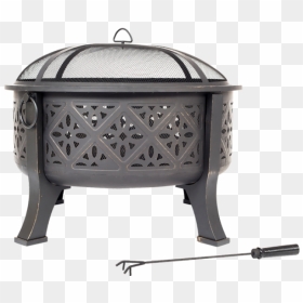 Moresque Moroccan 76cm Firepit Bgamoresque - La Hacienda Moresque Deep Steel Firepit With Grill, HD Png Download - firepit png