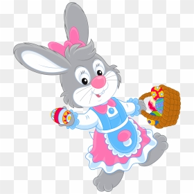 Girls Easter Bunny Clipart - Easter Bunny Gif Transparent Background, HD Png Download - bunny clipart png