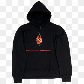 Hoodie, HD Png Download - black flame png