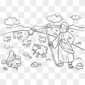 Transparent Bible Characters Png - Shepherd Man For Coloring, Png Download - moses png