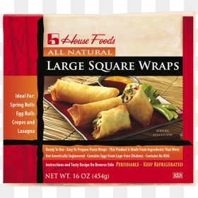 Large Wraps - All Natural House Foods Square Wraps, HD Png Download - egg roll png