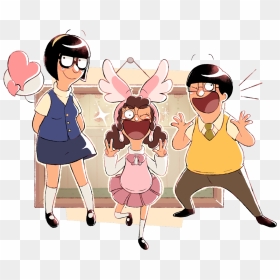 Some Reimagined Belcher Kids For A Whacky Au Where - Cartoon, HD Png Download - tina belcher png