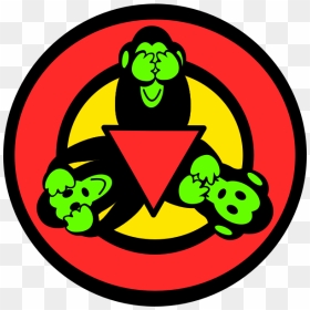 3 Wise Monkeys Sticker - Three Wise Monkeys, HD Png Download - monkey emoji with flower crown png